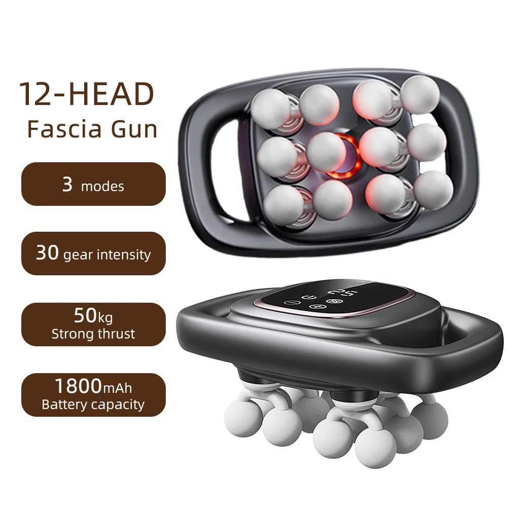 16-Head High-Frequency Fascia Massage Gun – Full Body Muscle Relief Massager