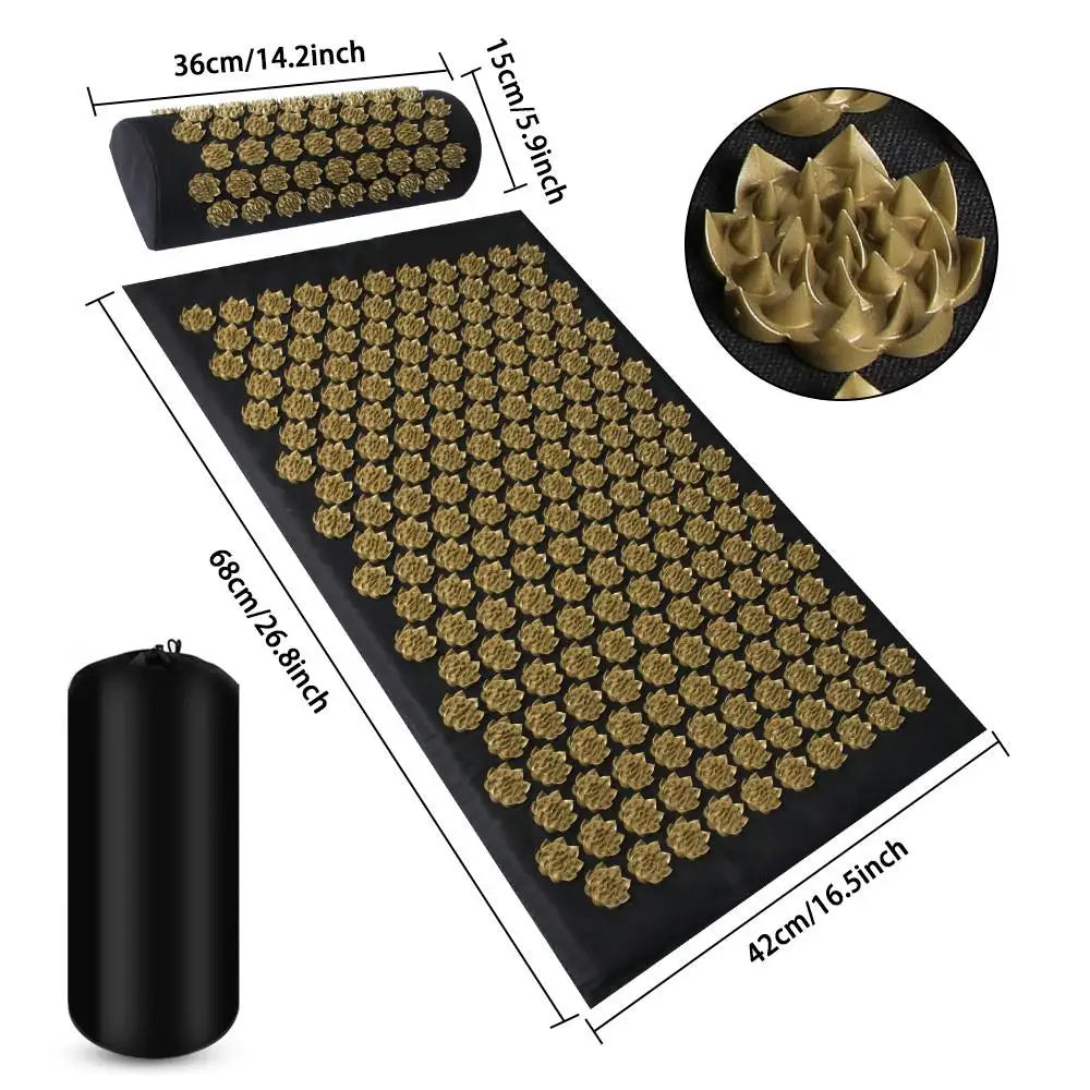 Pranamat Eco Lotus Spike Mat – Acupressure Massage Cushion for Neck, Back, and Foot Therapy