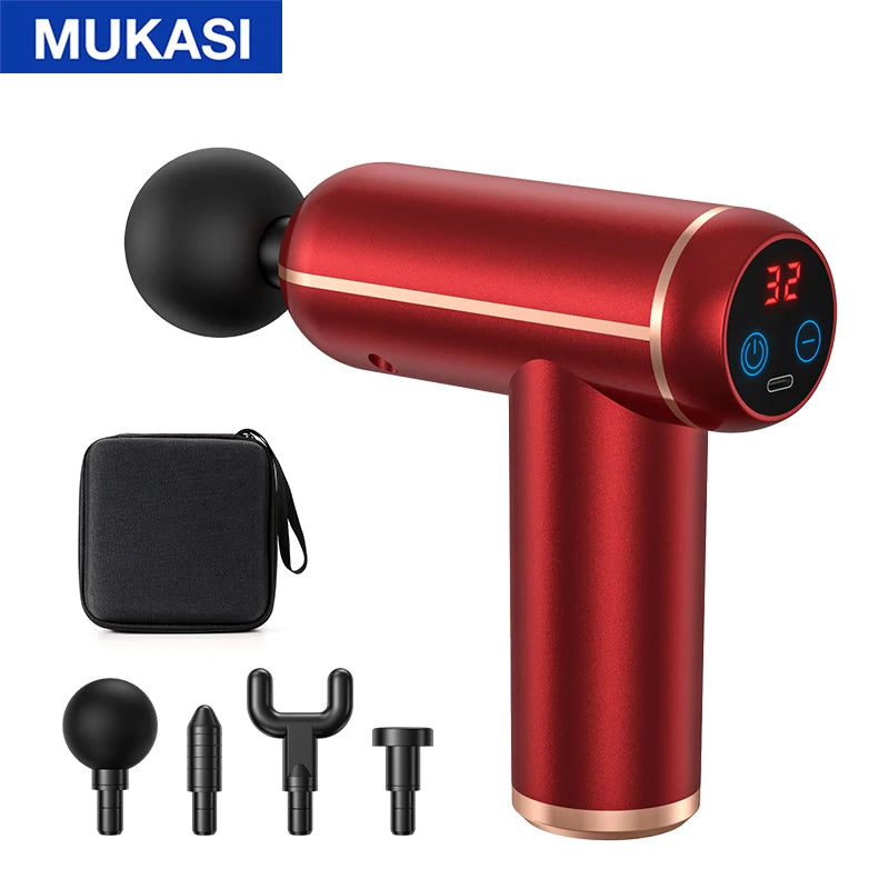 MUKASI Portable Massage Gun – 32 Speeds, Deep Tissue Pain Relief