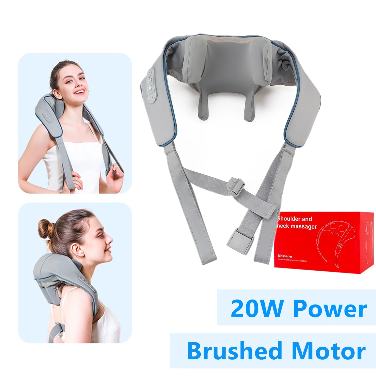 26W Wireless Neck & Shoulder Massager – Deep Kneading Back & Cervical Relief by Foreverlily