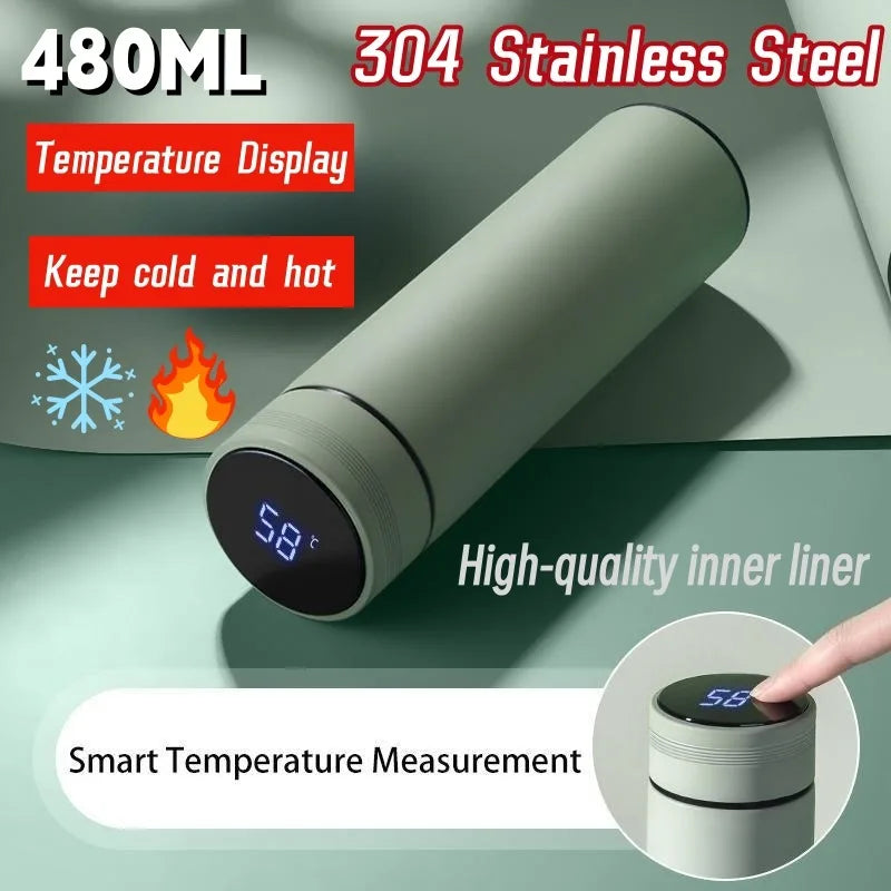 Smart 500ml Thermos Bottle with LCD Temperature Display – Leakproof