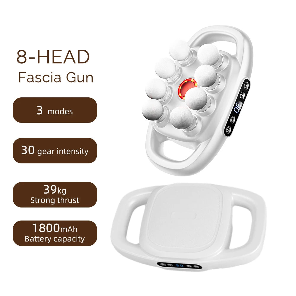 8-Head High-Frequency Massage Gun – Full Body Deep Tissue Relief Tool