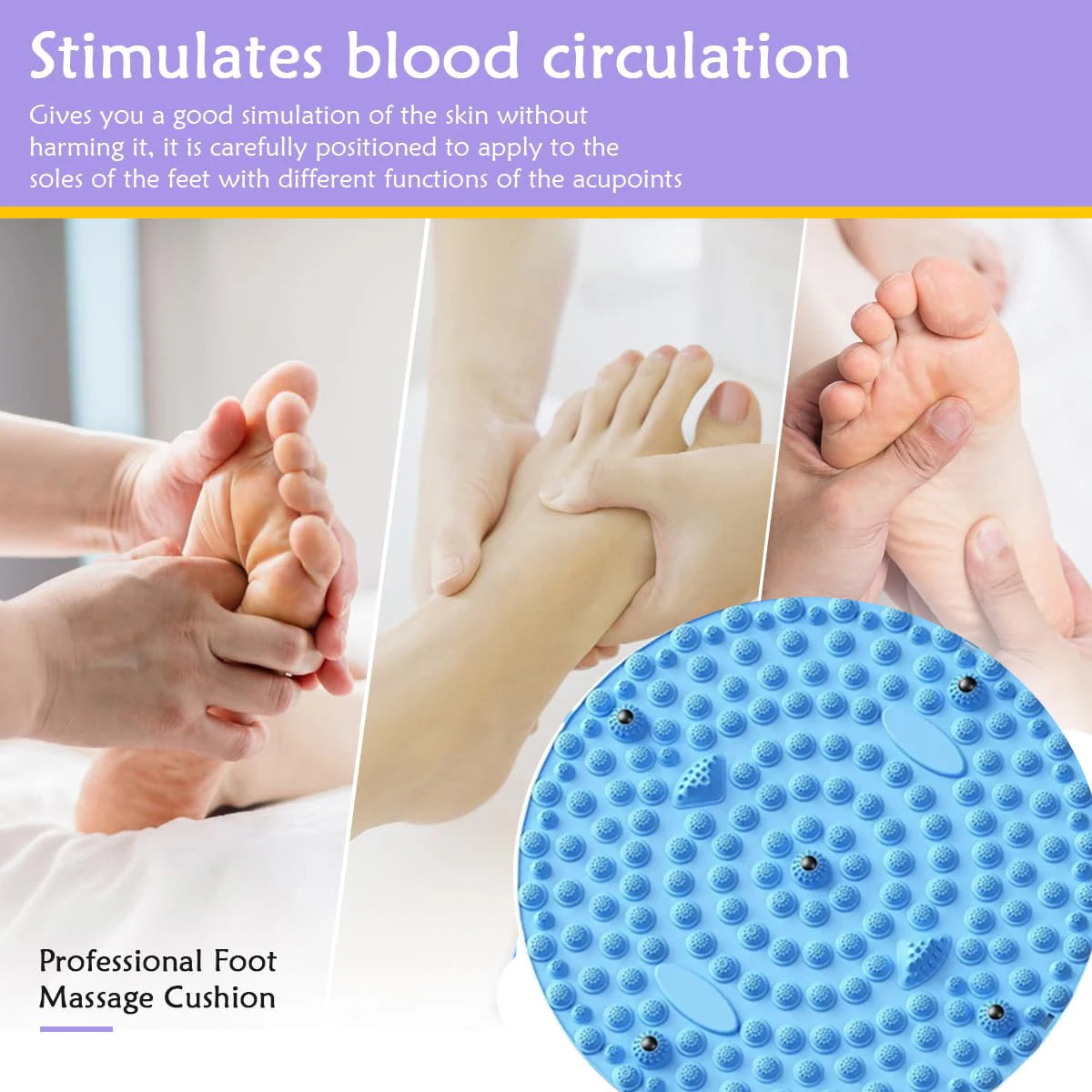 Acupressure Foot Massage Mat with Magnetic Therapy – Reflexology Pressure Point Pad for Pain Relief and Stress Reduction