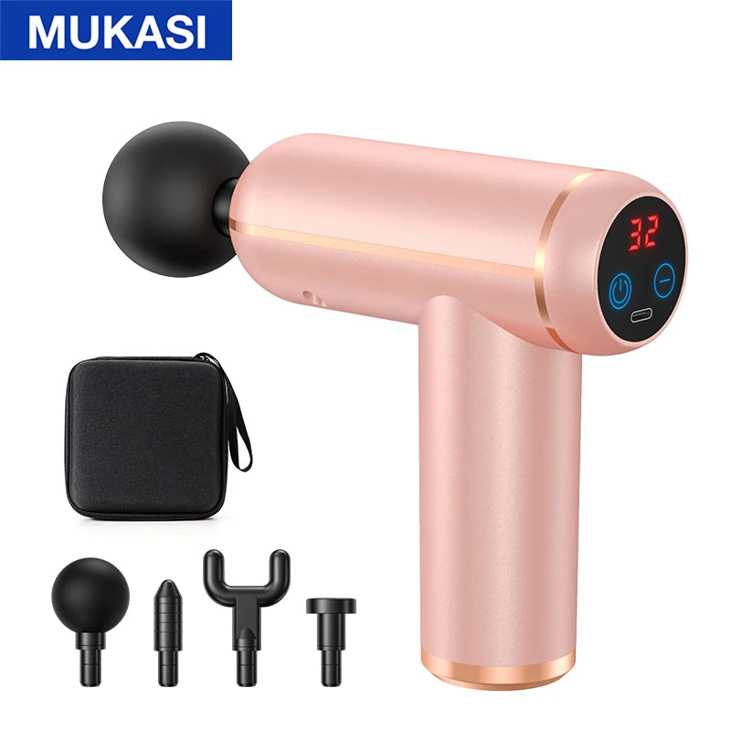 MUKASI Portable Massage Gun – 32 Speeds, Deep Tissue Pain Relief