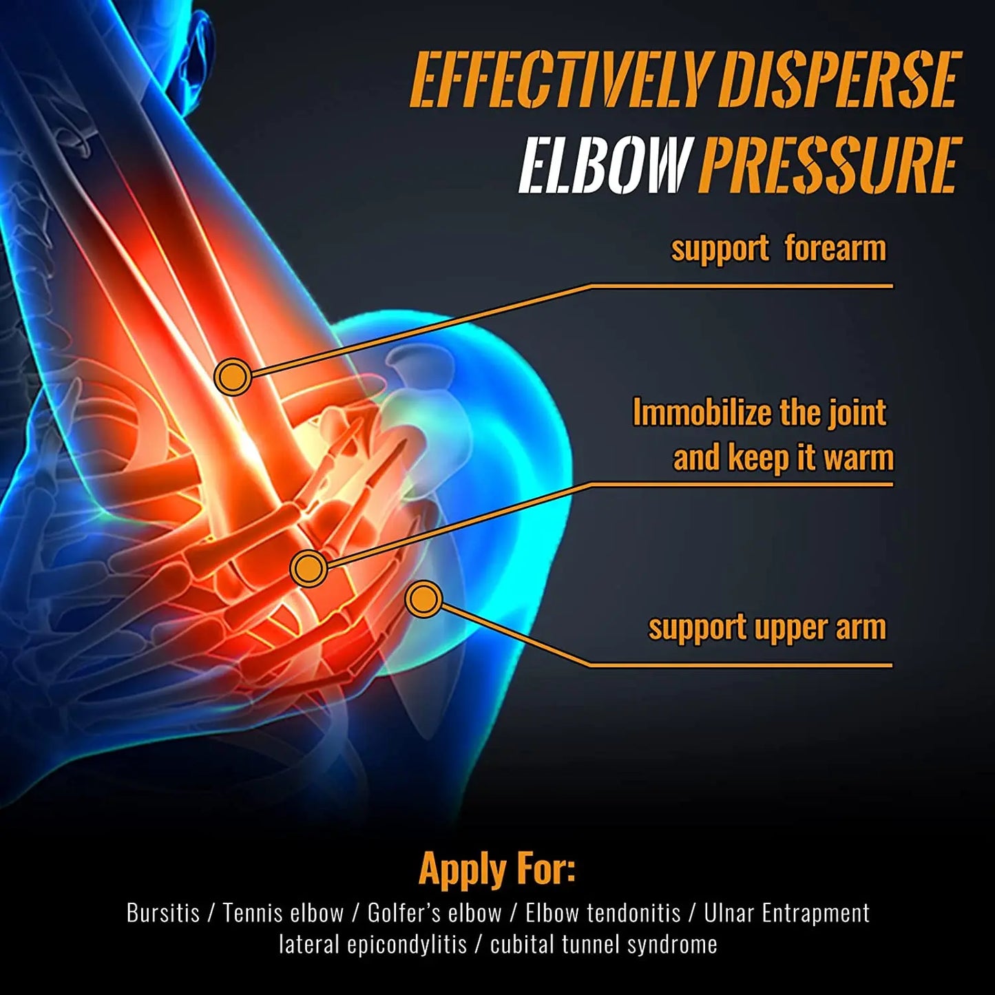Copper Elbow Compression Sleeve for Pain Relief