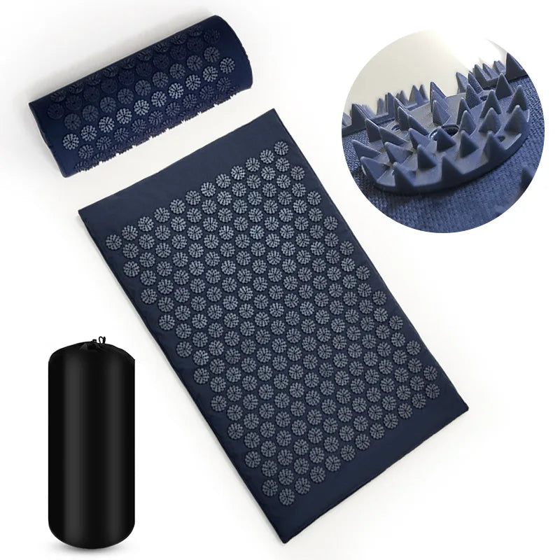 Shakti Acupressure Mat and Pillow Set – Stress Relief, Back & Body Pain Spike Massage Cushion