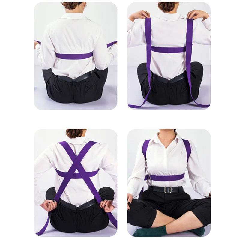 183cm Cotton Yoga Strap with D-Ring – Adjustable Non-Elastic Stretch Belt