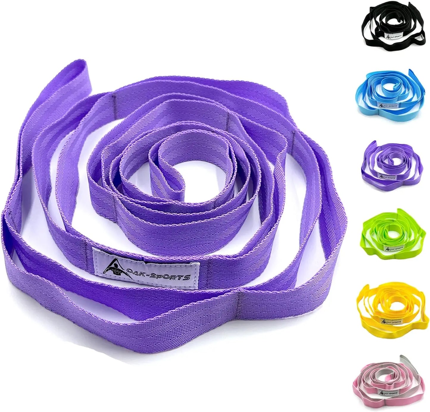 Non-Elastic Stretching Strap with Loops – Yoga & Physical Therapy Aid