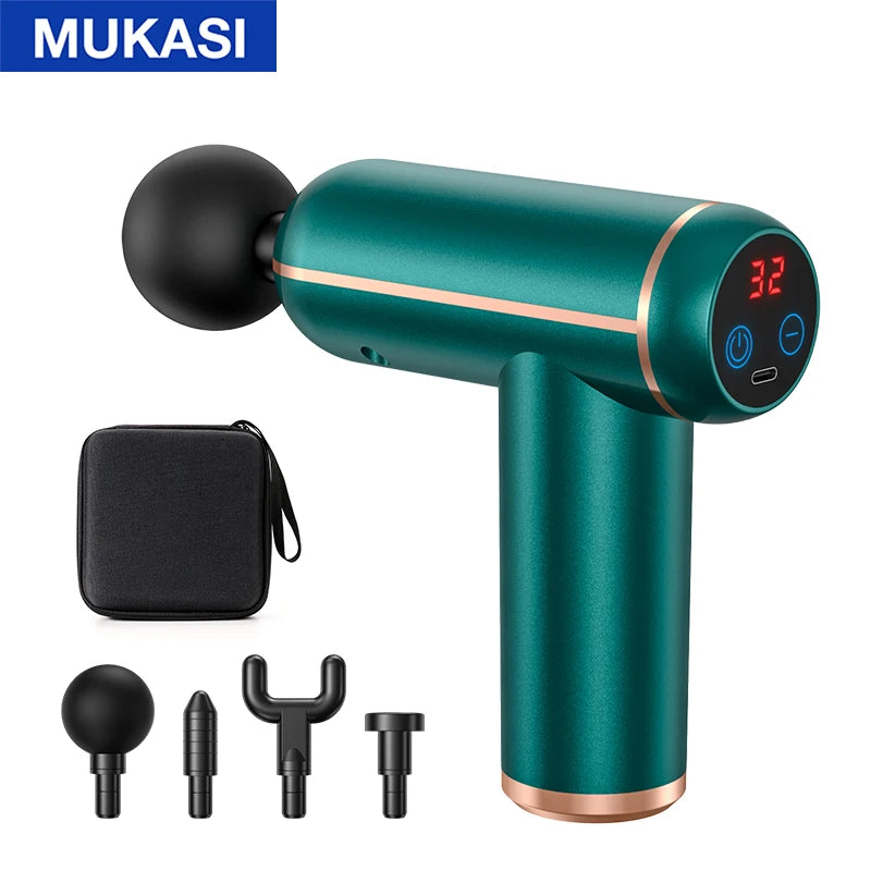 MUKASI Portable Massage Gun – 32 Speeds, Deep Tissue Pain Relief