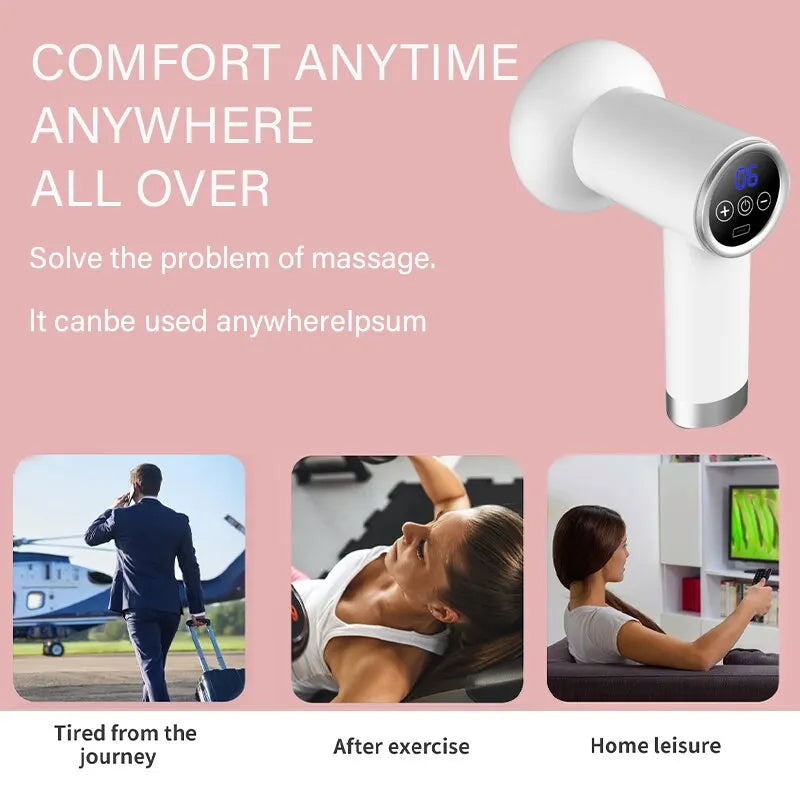 Wireless Handheld Massage Gun – 5 Heads, 6-Speed Body Fat & Muscle Relief