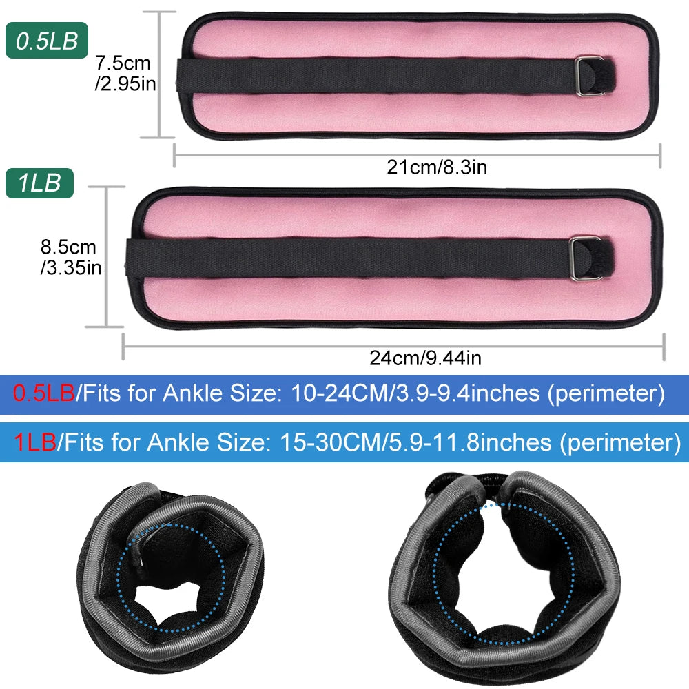 Adjustable Ankle/Wrist Weights – 0.5kg/1kg Pair for All Ages