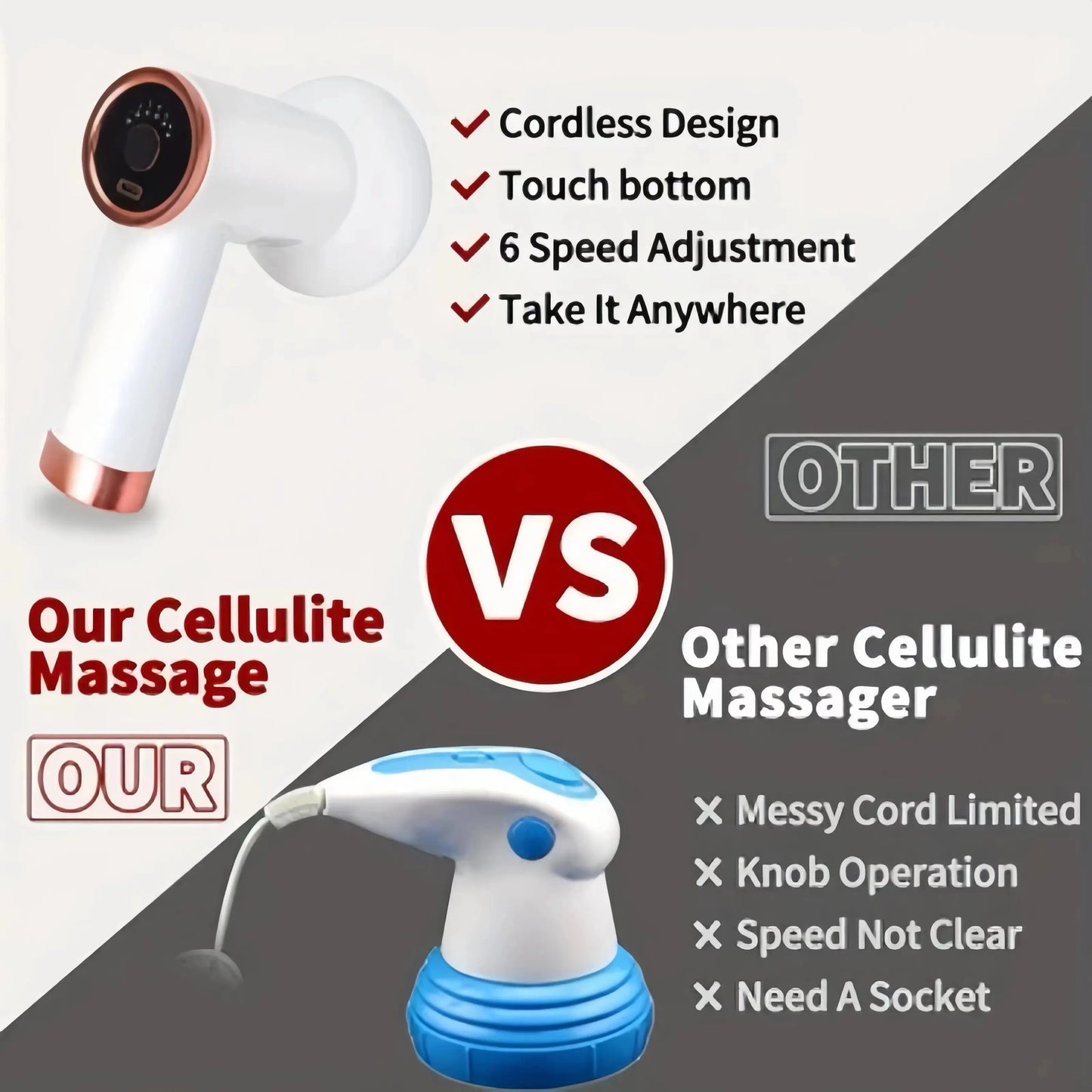 Wireless Handheld Body Massager – 5 Head Full-Body Deep Tissue Relief