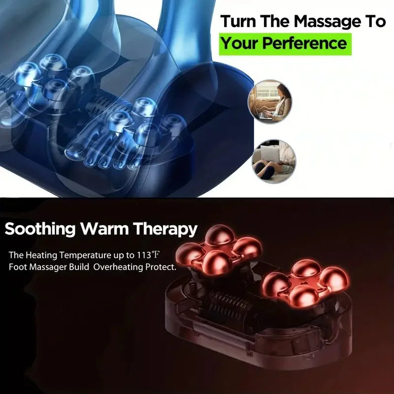 Extra Large Electric Foot & Calf Massager with Heat – Deep Shiatsu Therapy