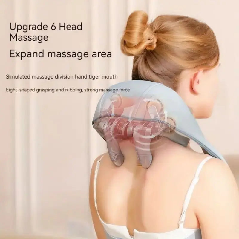 Wireless Neck and Back Massager – Hot Compress 3D Kneading for Full-Body Relief
