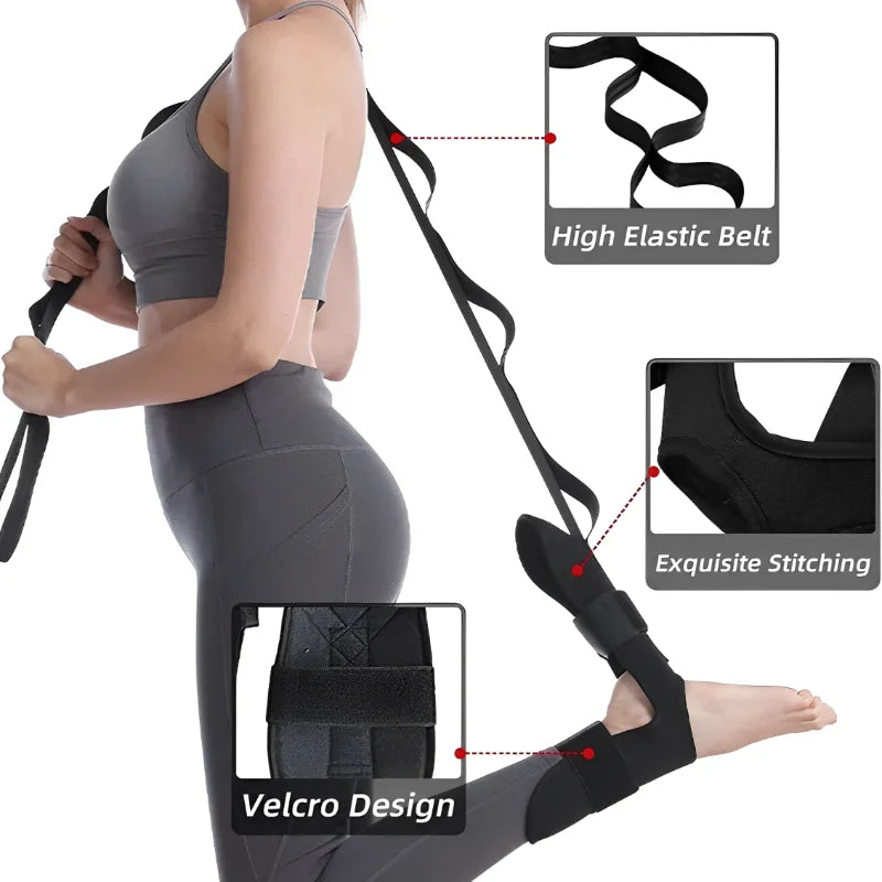 Leg Stretch Strap for Flexibility & Plantar Fasciitis Relief – Yoga & Rehab Band