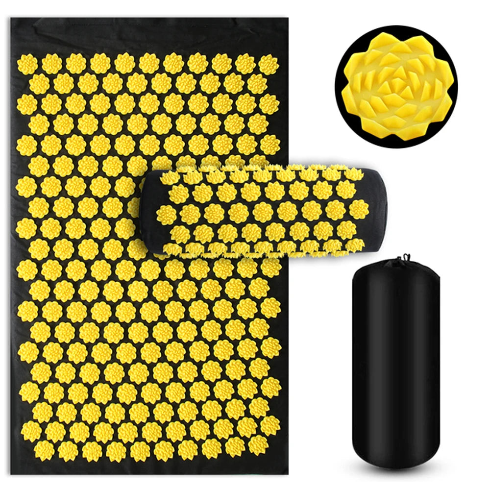 3PCS Acupressure Mat and Pillow Set – Yoga Massage Cushion for Full Body Relaxation and Foot Therapy