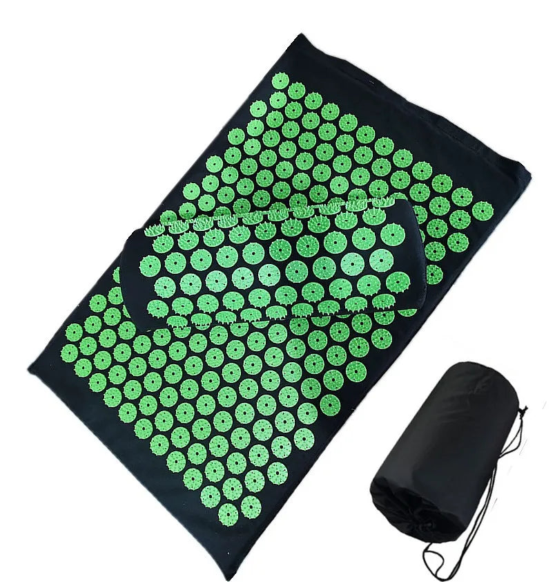 Shakti Acupressure Mat and Pillow Set – Stress Relief, Back & Body Pain Spike Massage Cushion