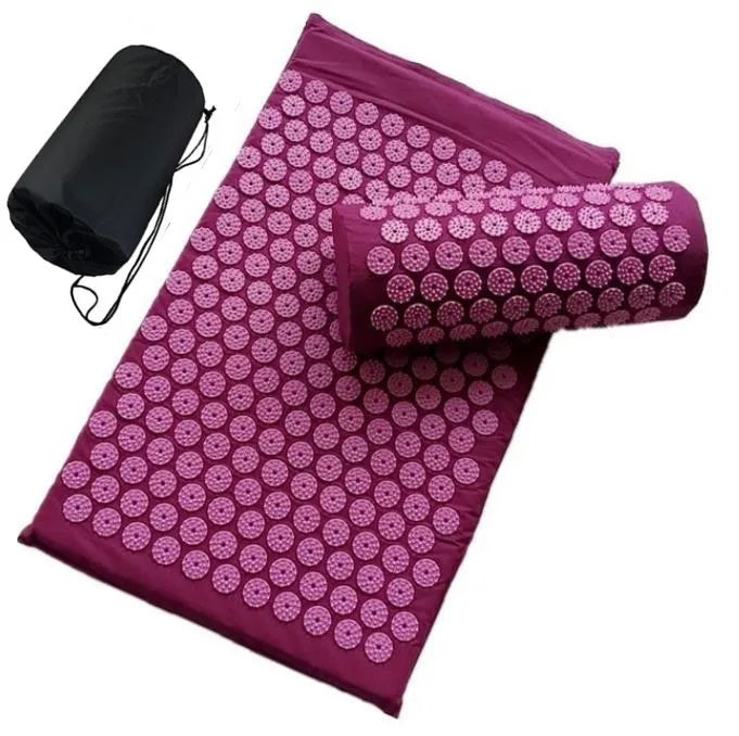 Shakti Acupressure Mat and Pillow Set – Stress Relief, Back & Body Pain Spike Massage Cushion