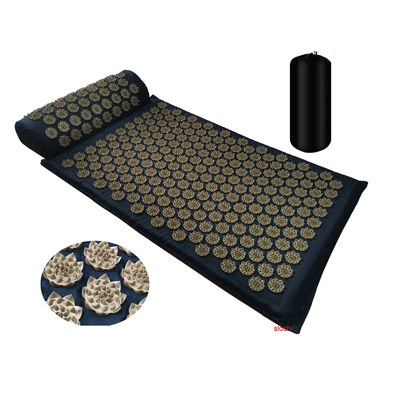 Shakti Acupressure Mat and Pillow Set – Stress Relief, Back & Body Pain Spike Massage Cushion