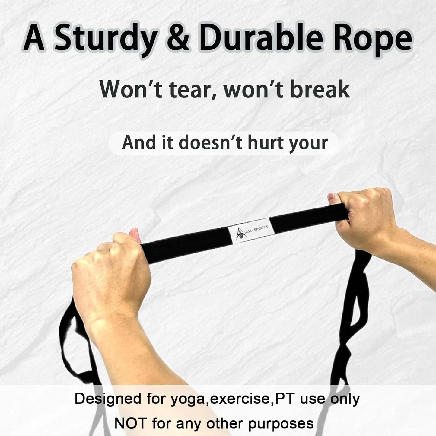 Non-Elastic Stretching Strap with Loops – Yoga & Physical Therapy Aid