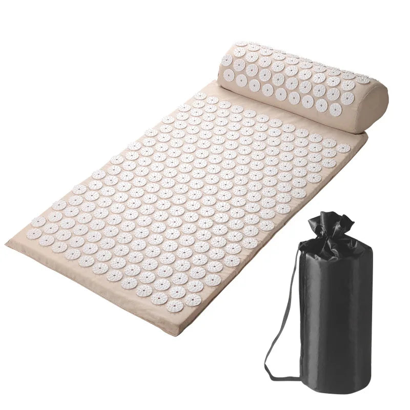 Shakti Acupressure Mat and Pillow Set – Stress Relief, Back & Body Pain Spike Massage Cushion