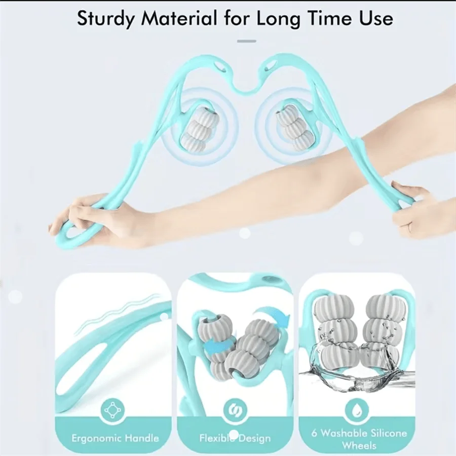 Portable Manual Neck Roller – Multi-Area Massage Tool for Neck, Back, Arms & Legs