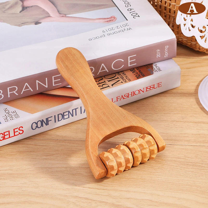 Wooden Roller Massager – Handheld Neck, Shoulder & Foot Relaxation Tool