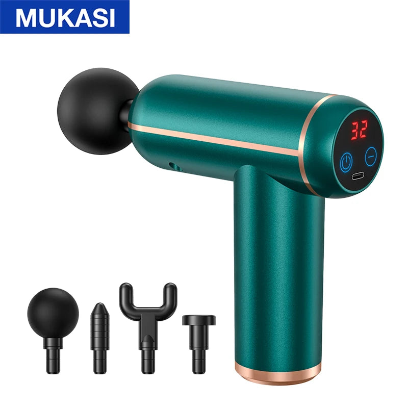 MUKASI Portable Massage Gun – 32 Speeds, Deep Tissue Pain Relief