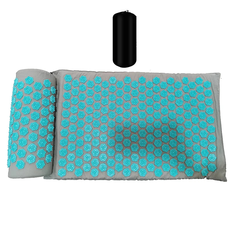 Shakti Acupressure Mat and Pillow Set – Stress Relief, Back & Body Pain Spike Massage Cushion