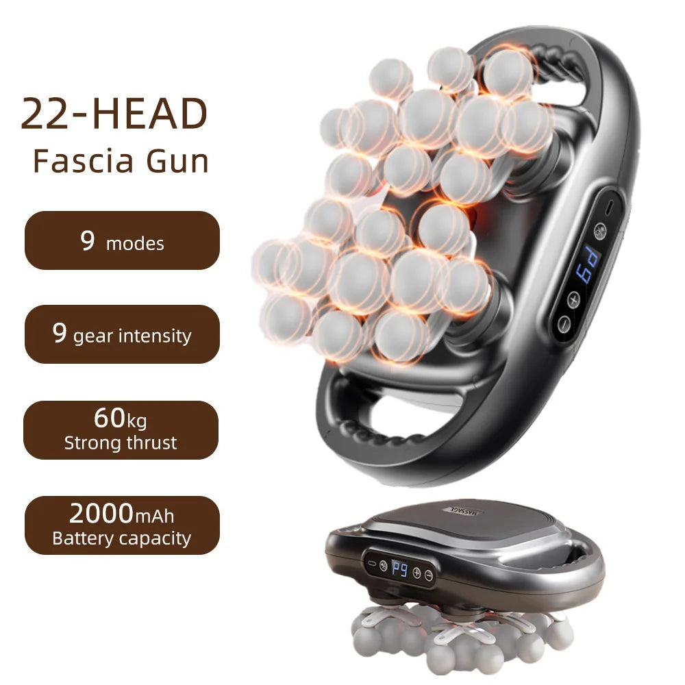 16-Head High-Frequency Fascia Massage Gun – Full Body Muscle Relief Massager