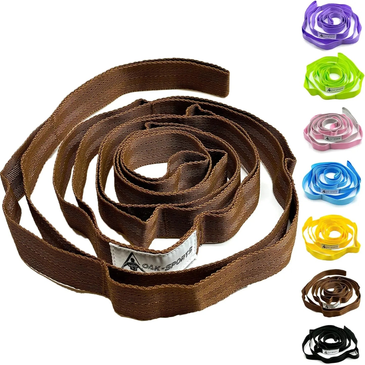 Non-Elastic Stretching Strap with Loops – Yoga & Physical Therapy Aid
