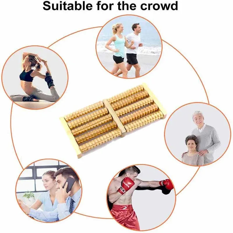 Wooden Foot Massage Roller for Plantar Fasciitis & Foot Pain Relief