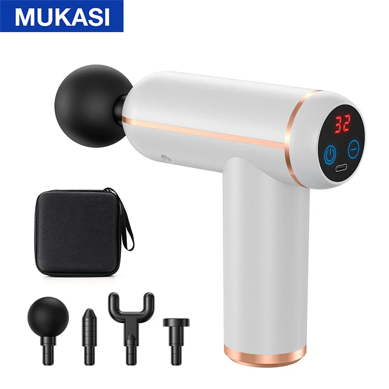 MUKASI Portable Massage Gun – 32 Speeds, Deep Tissue Pain Relief