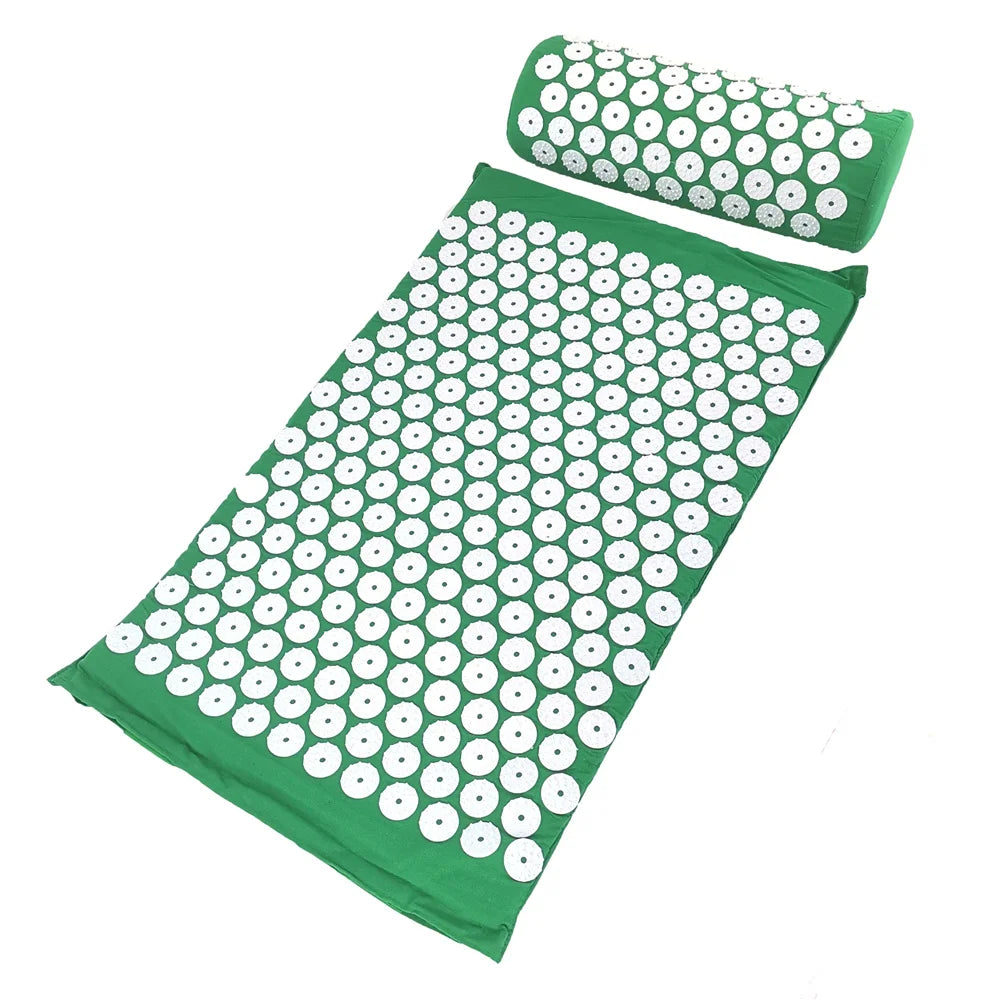 Acupressure Mat and Pillow Set – Yoga Massage Cushion for Pain Relief and Relaxation