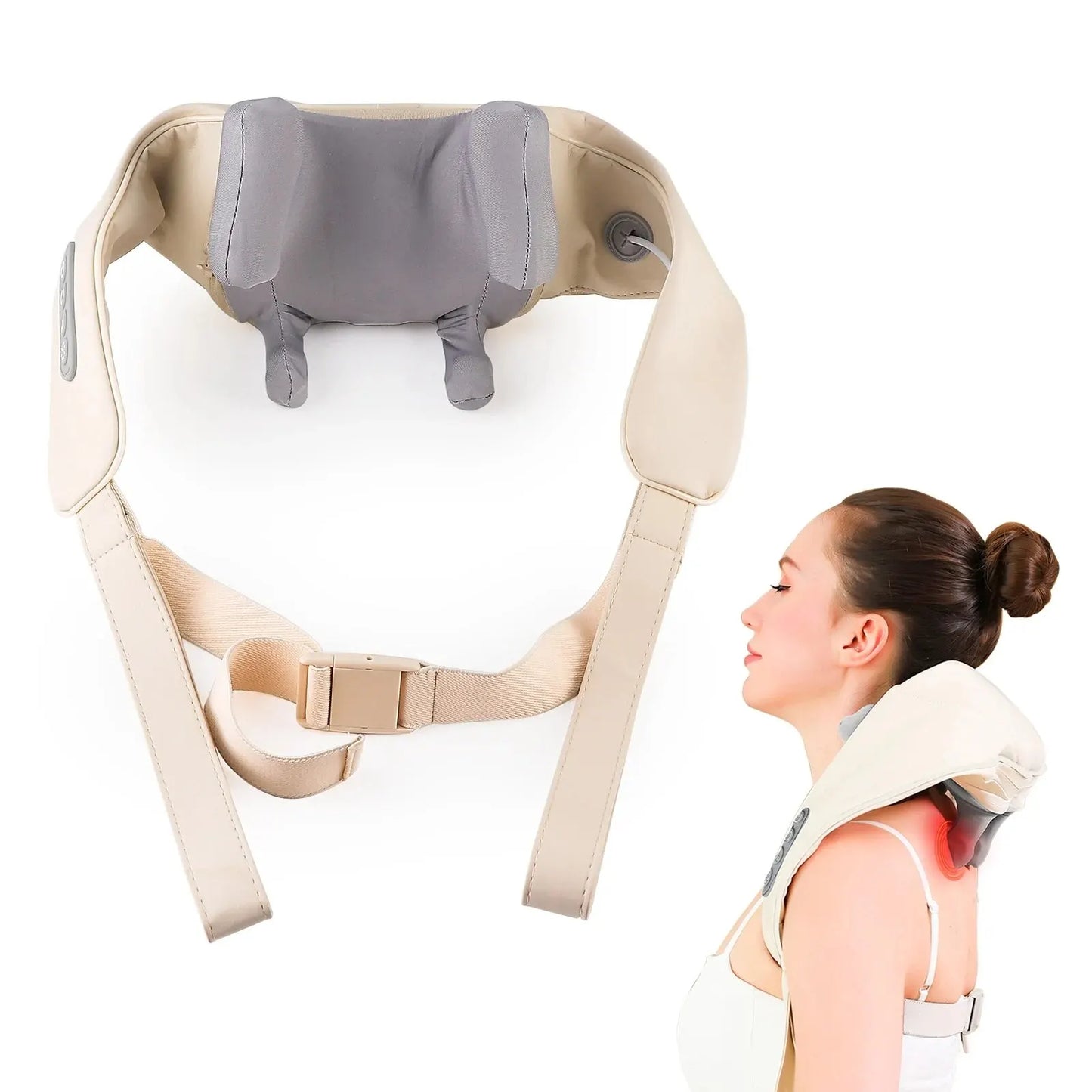 Wireless Shiatsu Neck & Shoulder Massager – Deep Tissue Relief