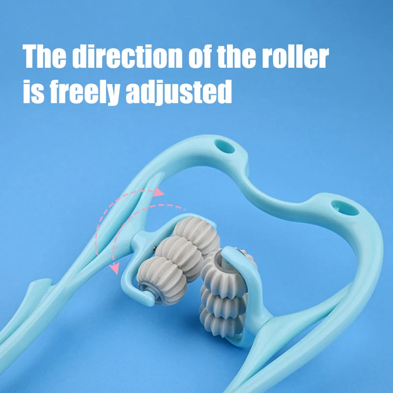 Manual Neck and Shoulder Massager – 6-Ball Kneading Roller for Tension Relief