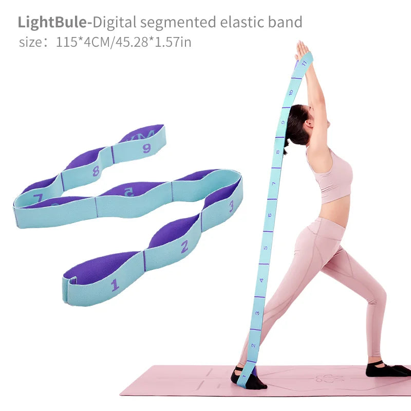Elastic Yoga Stretch Strap with Loops – Flexibility Trainer for Dance & Pilates