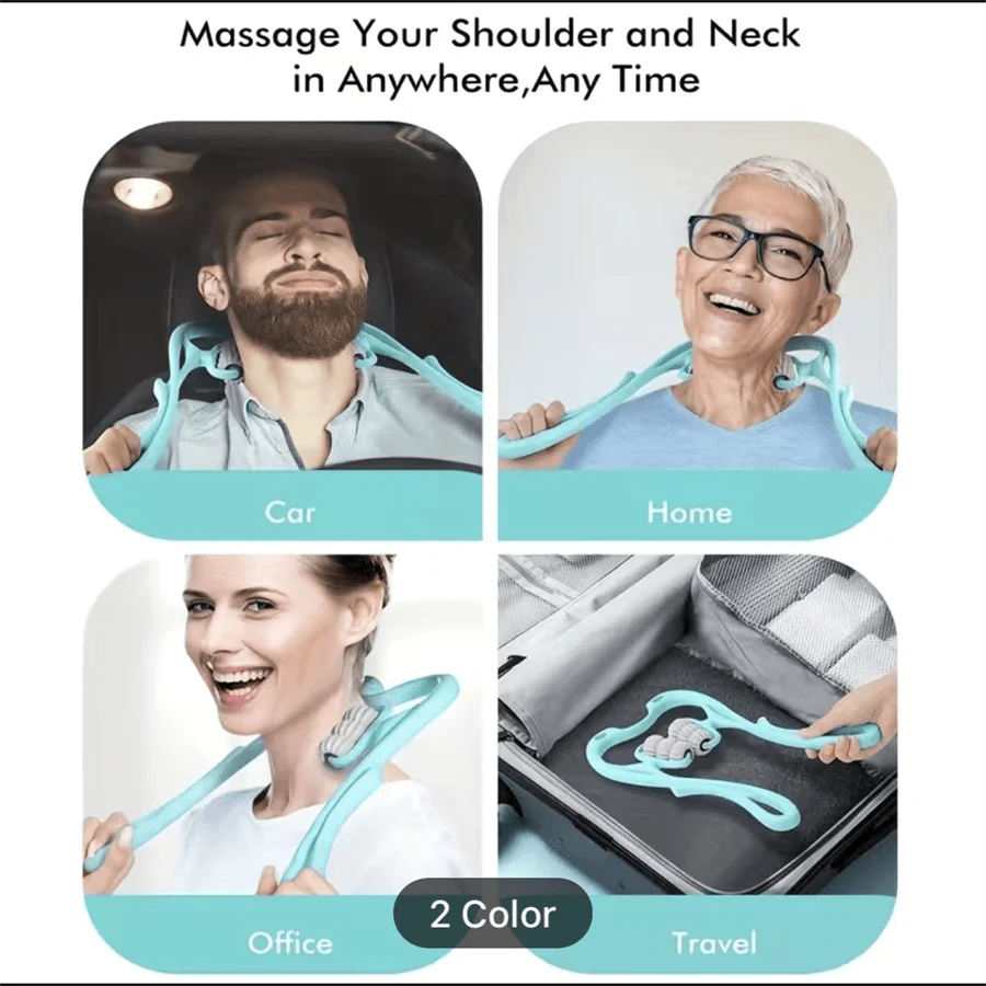 Portable Manual Neck Roller – Multi-Area Massage Tool for Neck, Back, Arms & Legs