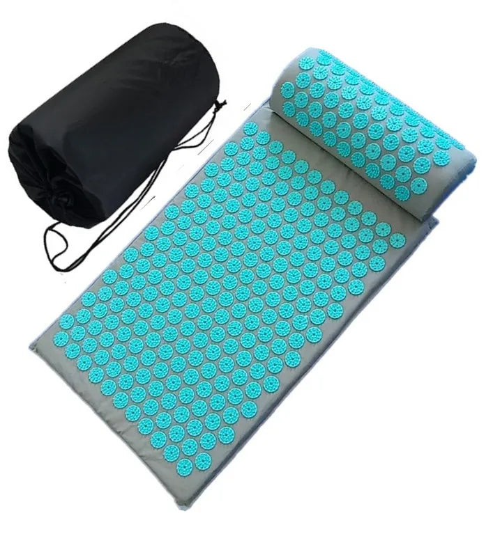 Shakti Acupressure Mat and Pillow Set – Stress Relief, Back & Body Pain Spike Massage Cushion