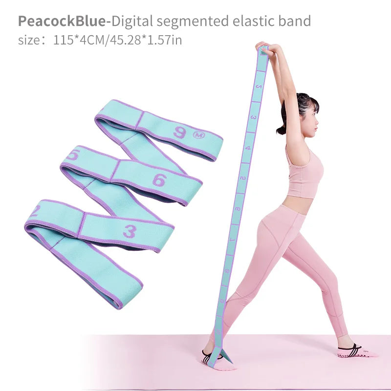 Elastic Yoga Stretch Strap with Loops – Flexibility Trainer for Dance & Pilates