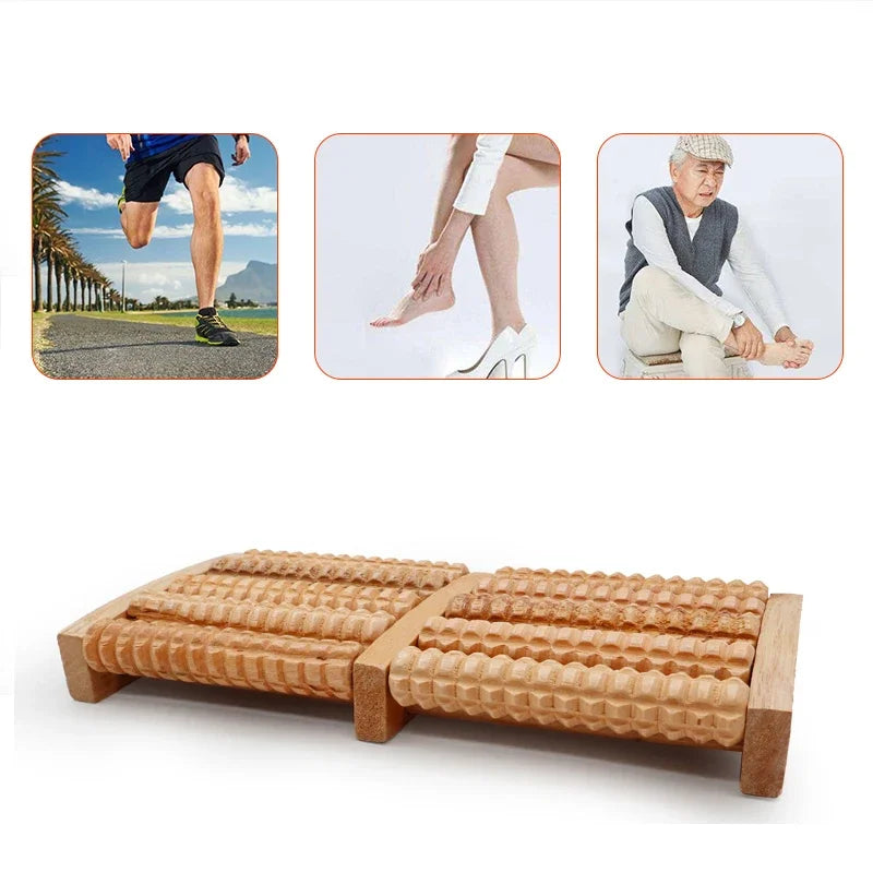Wooden Foot Massage Roller for Plantar Fasciitis & Foot Pain Relief