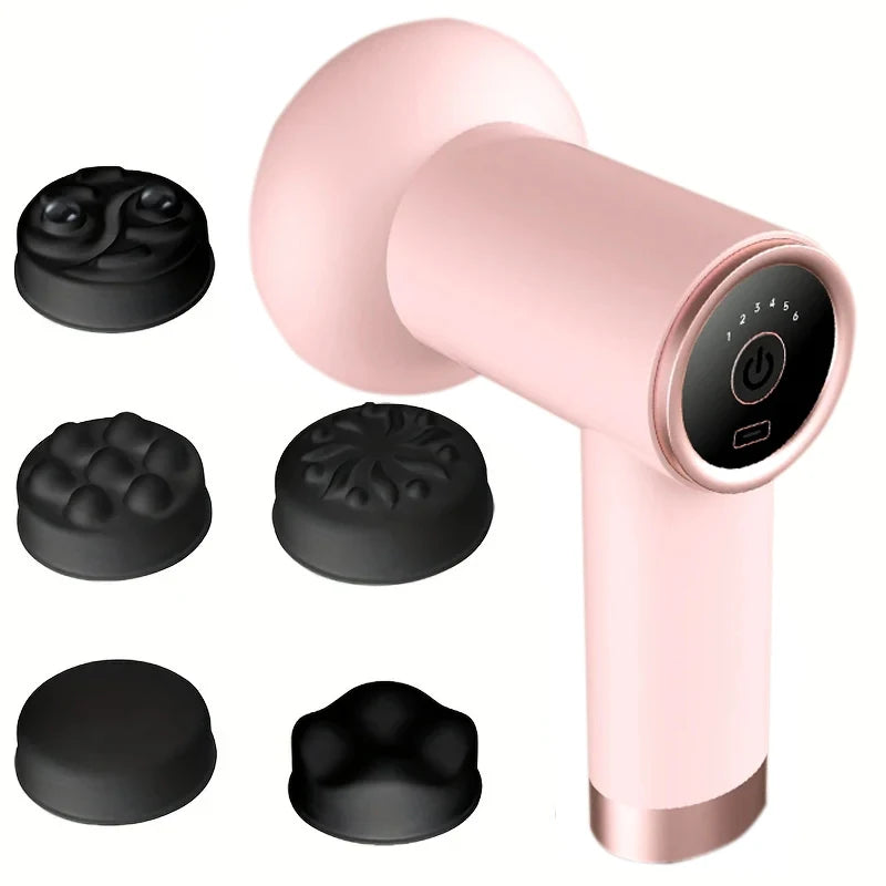 Wireless Handheld Massage Gun – 5 Heads, 6-Speed Body Fat & Muscle Relief