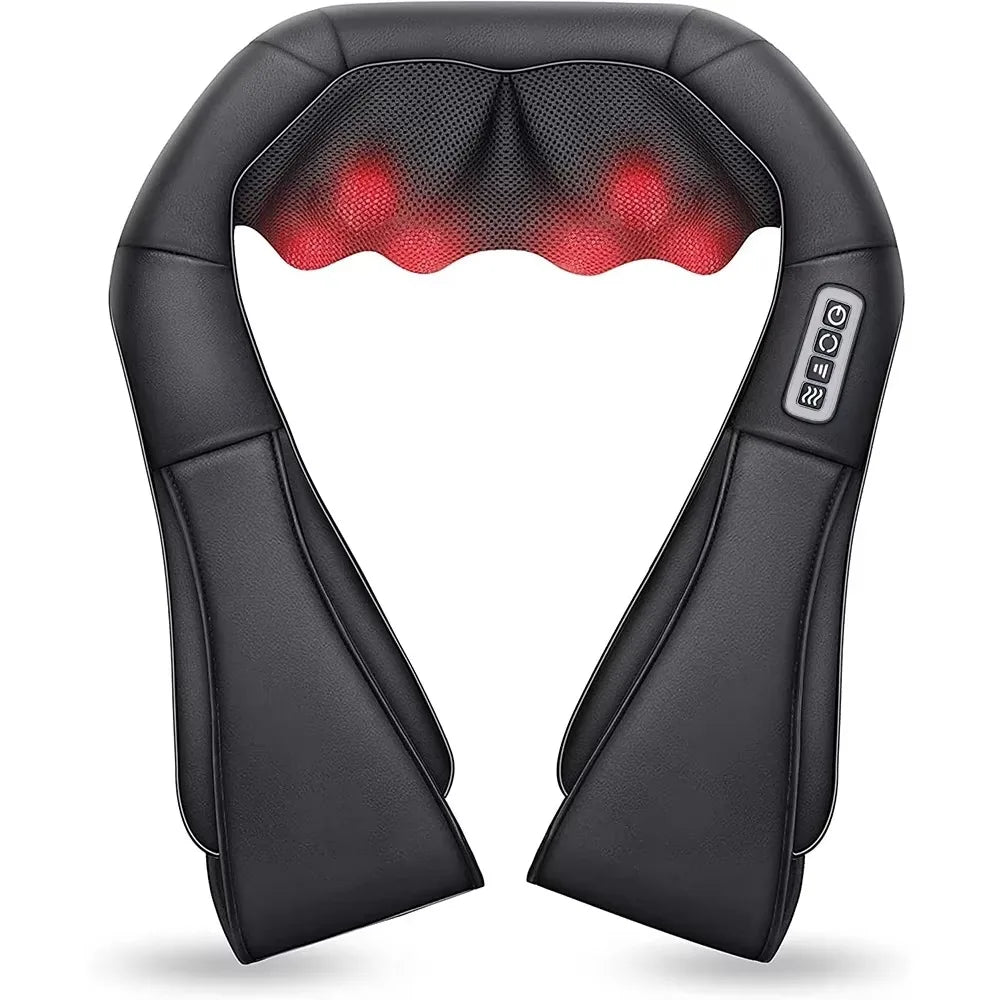 Heated Shiatsu Neck & Shoulder Massager – Deep Kneading Electric Massage Pillow