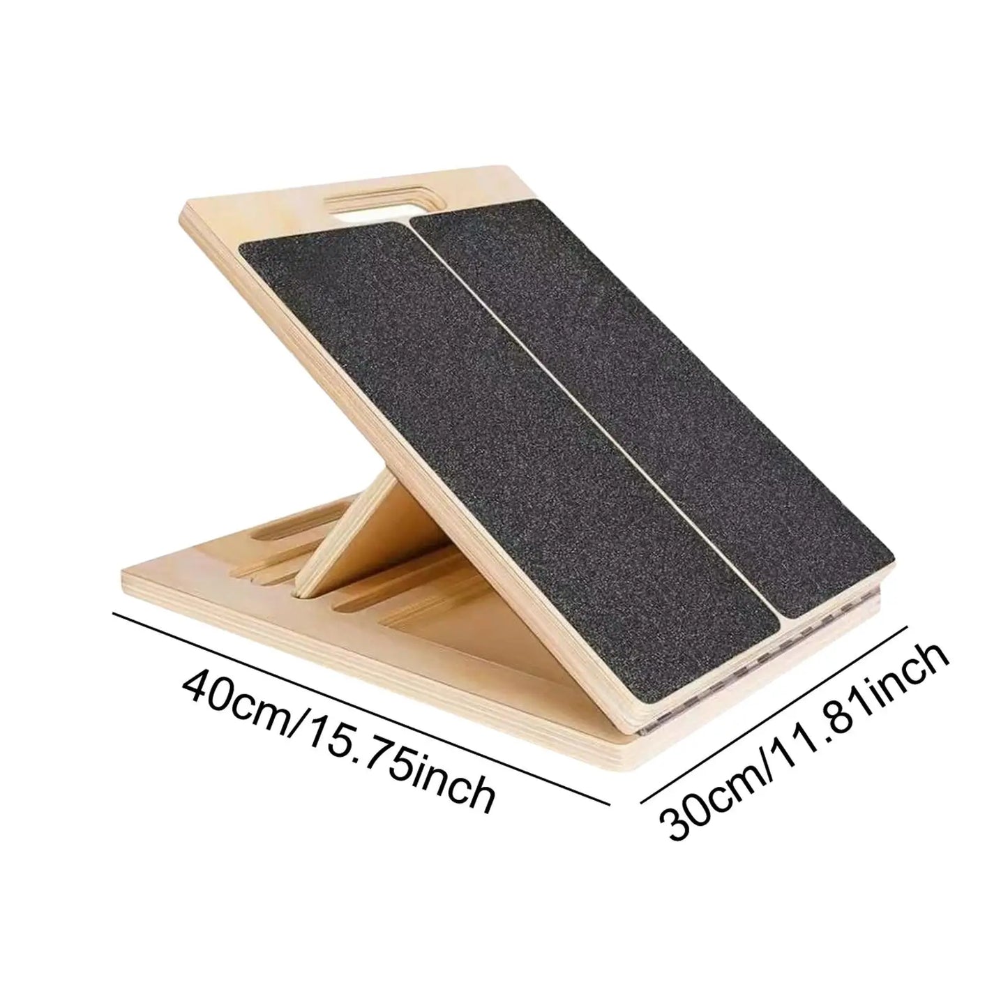 Adjustable Wooden Slant Board – Calf Stretch & Squat Wedge for Rehab & Fitness