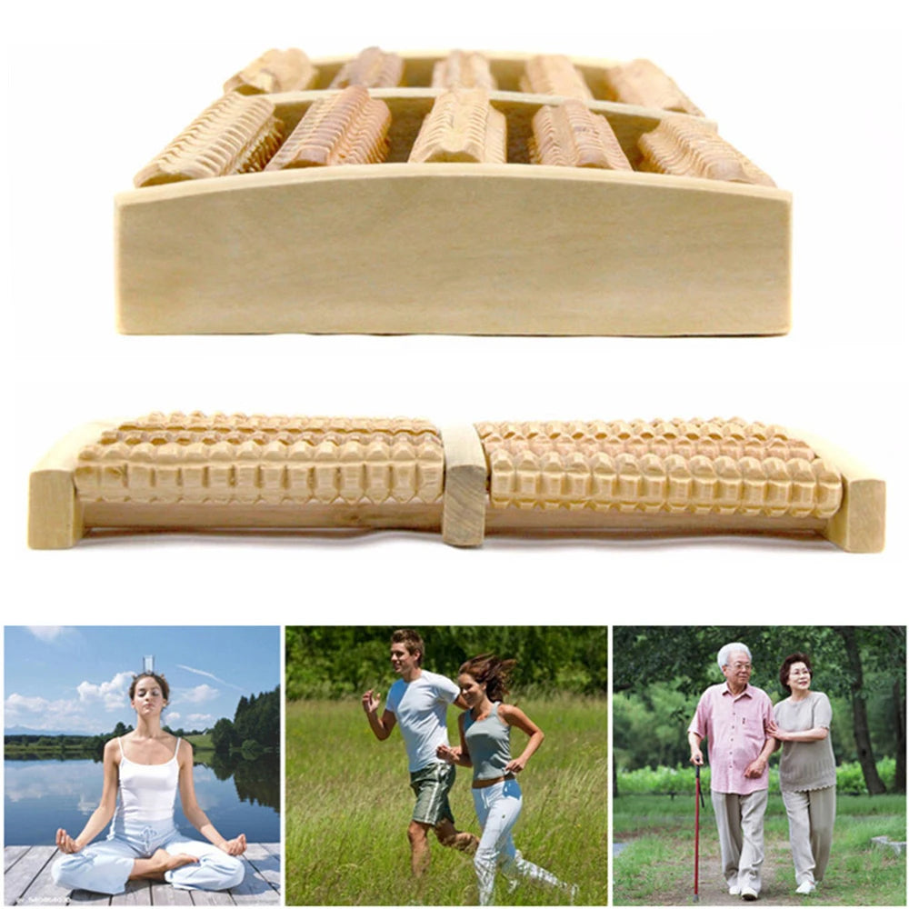 Wooden Foot Massage Roller – Pain Relief for Plantar Fasciitis & Acupressure Therapy
