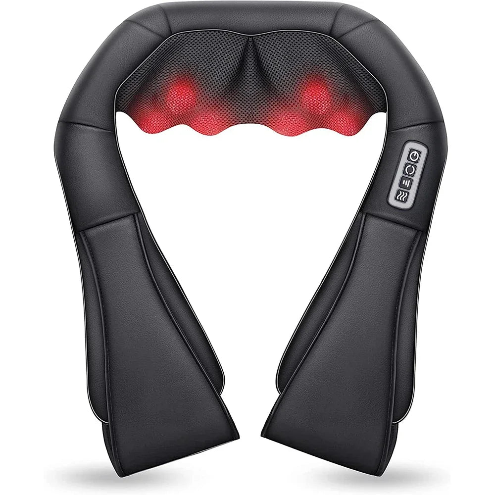 Heated Shiatsu Neck & Shoulder Massager – Deep Kneading Electric Massage Pillow