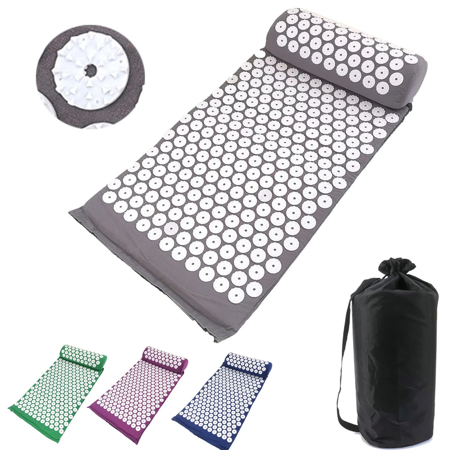 Acupressure Mat and Pillow Set – Yoga Massage Cushion for Pain Relief and Relaxation
