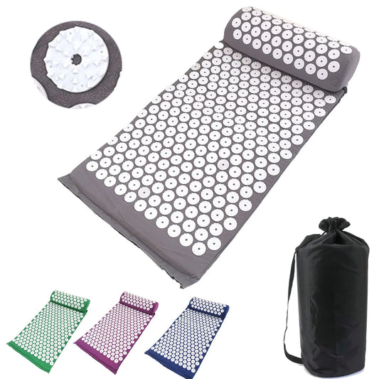 Acupressure Mat and Pillow Set – Yoga Massage Cushion for Pain Relief and Relaxation