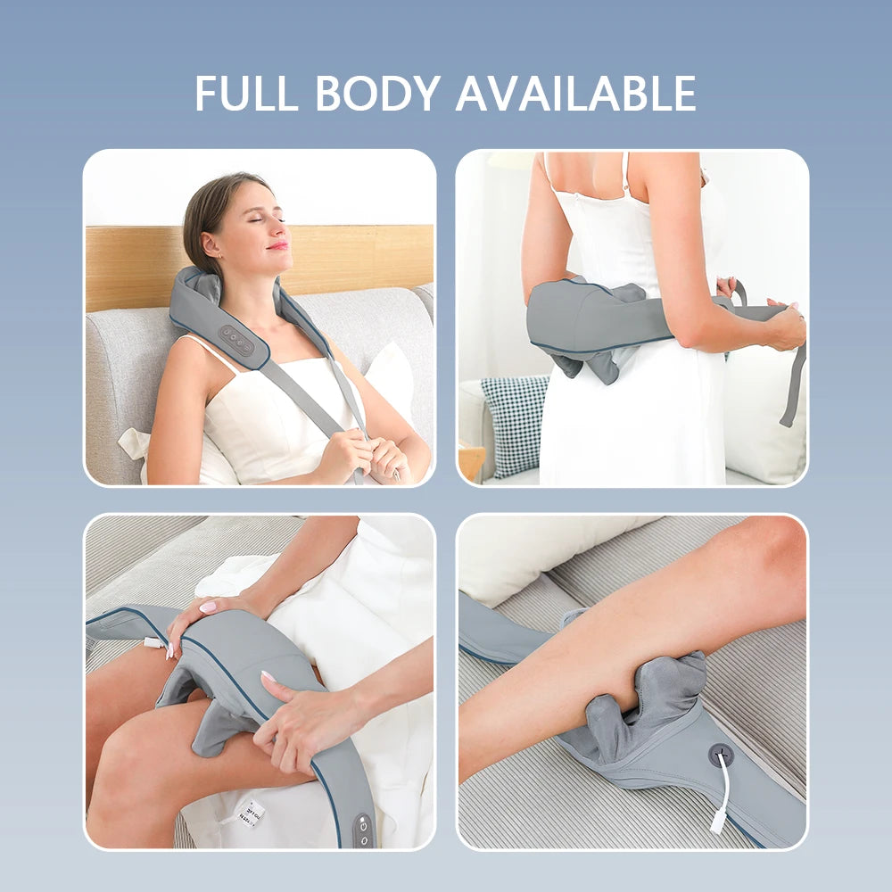 26W Wireless Neck & Shoulder Massager – Deep Kneading Back & Cervical Relief by Foreverlily