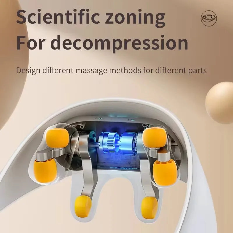 Wireless Neck and Back Massager – Hot Compress 3D Kneading for Full-Body Relief